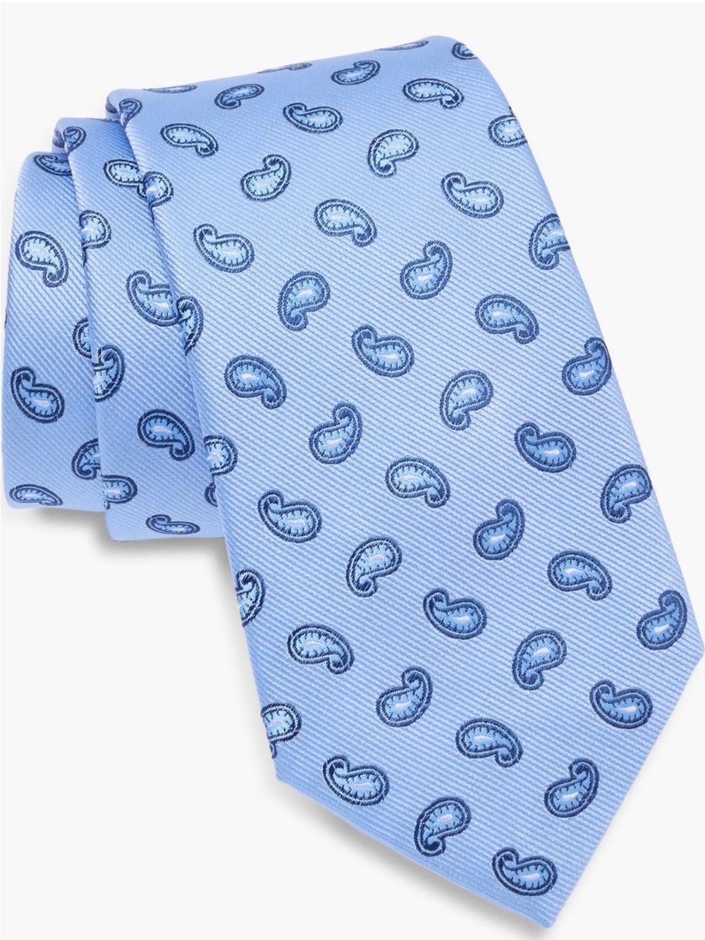 Duchamp Paisley Silk Tie | Light Blue | 100% Silk | NWT